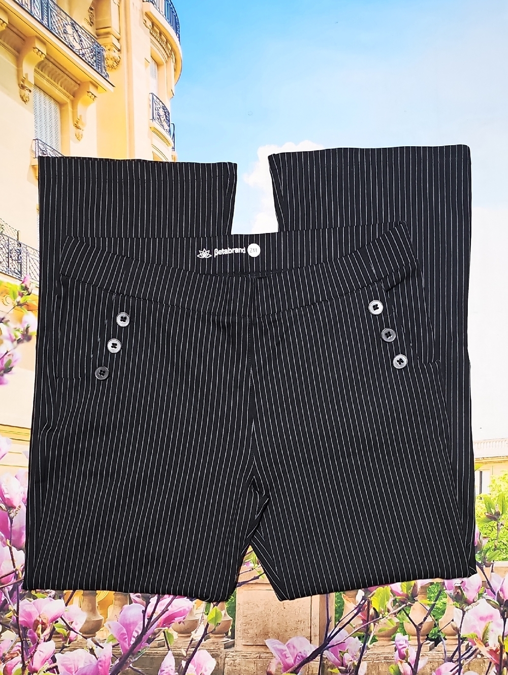Betabrand High Waist Pinstripe Yoga Pants Size 2XL‎